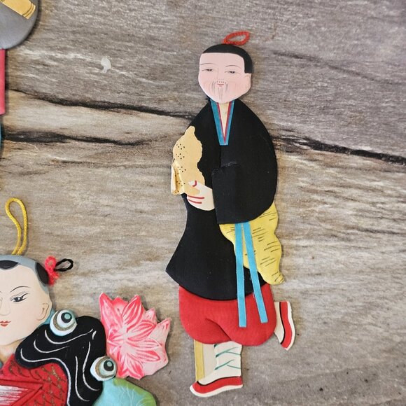 VTG Lot 6 Silk Immortals Of Eternity Chinese Mythology Paper Doll Ornaments - Picture 4 of 16